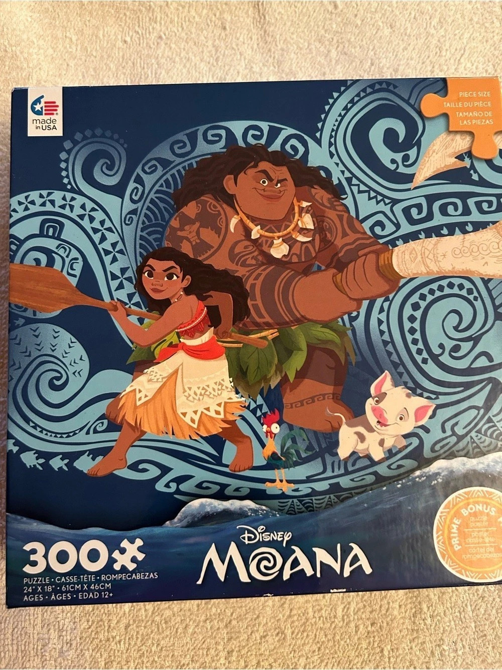 Disney Moana 300-Piece Jigsaw Puzzle Blue Box Like New
